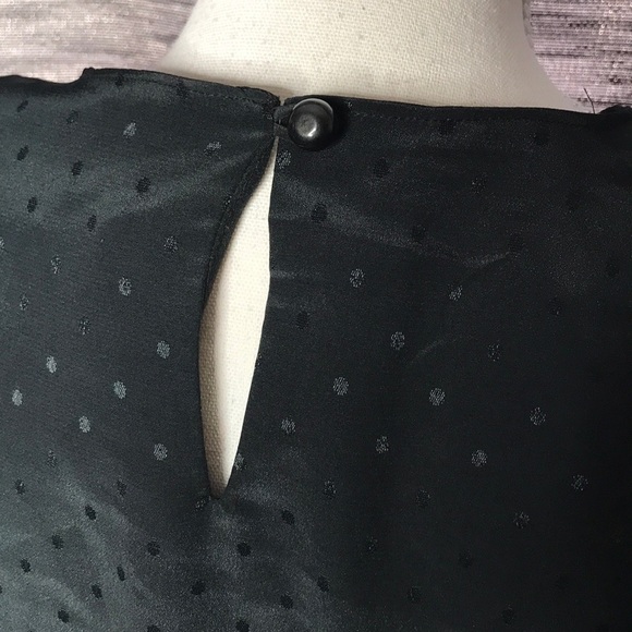 PETERS & ASHLEY VINTAGE BLACK POLKA DOT PULLOVER BLOUSE size 10 - Picture 7 of 11